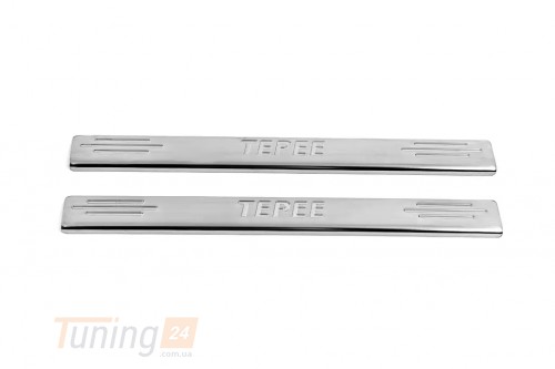 Carmos Хром накладки на пороги Carmos V2 из нержавейки для Peugeot Partner Tepee 2008-2018 Хром порог на Пежо Партнер Типи 2шт - Картинка 2