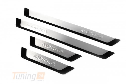 Omsa Хром накладки на пороги Omsa Line Flexill из нержавейки для Opel Mokka 2012-2020 Хром порог на Опель Мокка 4шт - Картинка 1