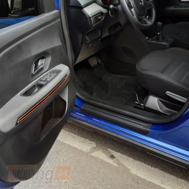 EuroCap Накладки на пороги EuroCap из ABS-пластика для Dacia Sandero 2021+ Накладки на порог на Дачия Сандеро 4шт - Картинка 4