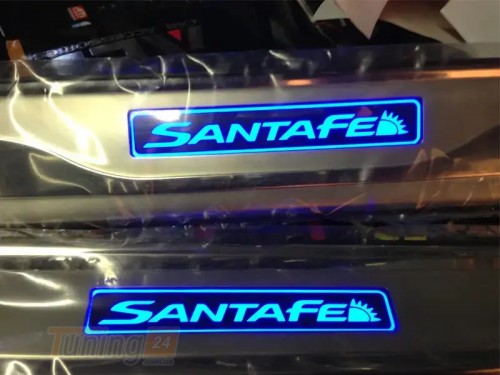 Libao Хром накладки на пороги Libao LED из нержавейки для Hyundai Santa Fe 3 2012-2018 Хром порог на Хюндай Санта Фе 3 4шт - Картинка 3