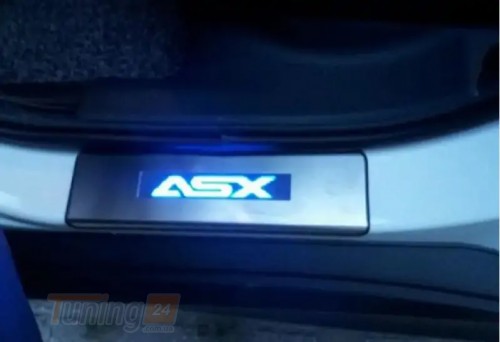 Libao Хром накладки на пороги Libao LED из нержавейки для Mitsubishi ASX 2010-2012 Хром порог на Митсубиси ASX 4шт - Картинка 3