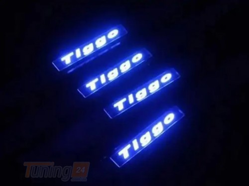 Libao Хром накладки на пороги Libao LED из нержавейки для Chery Tiggo 1 2010-2014 Хром порог на Чери Тигго 1 4шт - Картинка 4