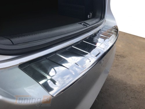 Carmos Хром накладка на задний бампер Carmos из нержавейки для Volkswagen Passat B7 America SW 2012-2015 Хром порог Фольксваген Пассат  - Картинка 1