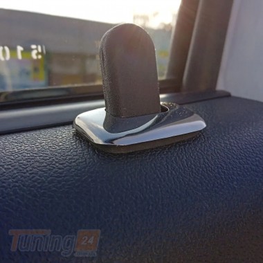 Carmos Хром накладки на внутренние кнопки Carmos из нержавейки для Dacia Duster 2008-2018 Хром накладки на Дачия Дастер 4шт - Картинка 1