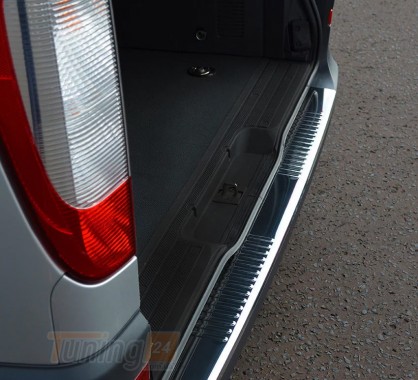 Omsa Хром накладка на задний бампер с загибом Omsa Line из нержавейки для Mercedes Viano 2010-2015 Хром Мерседес Виано мат без надпис - Картинка 1