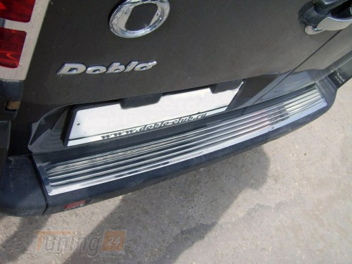 Omsa Хром накладка на задний бампер Omsa Line из нержавейки для Fiat Doblo 2 2005-2010 Хром порог на Фиат Добло 2 глянец - Картинка 4