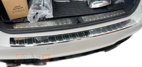 Carmos Хром накладка на задний бампер Carmos из нержавейки для BMW X3 F25 2014-2018 Хром порог на БМВ X3 F25 - Картинка 1
