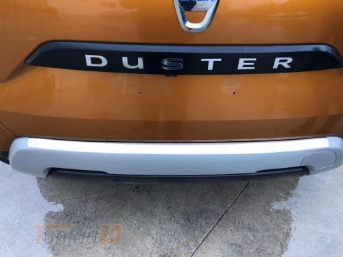 Carmos Хром накладка на задний бампер Carmos V1 из нержавейки для Dacia Duster 2018+ Хром порог на Дачия Дастер  - Картинка 2