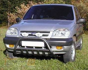 UA Кенгурятник низкий крашенный молотковый для Chevrolet Niva 2002+ - Картинка 1