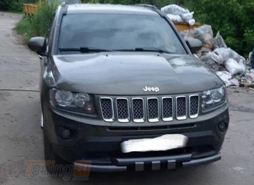 UA Труба с клыками Грандер крашенная молотковая для Jeep Compass 2011-2016 - Картинка 4