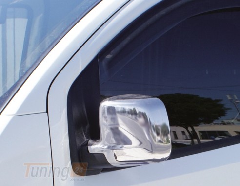 Carmos Хром накладки на зеркала Carmos из ABS-пластика для Peugeot Bipper 2008+ Хром зеркал Пежо Биппер 2шт Полные - Картинка 1