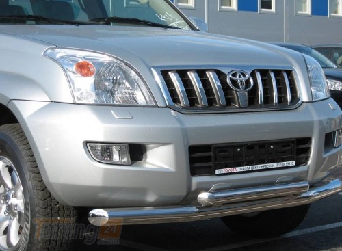 UA Труба двойная D70-54 из нержавейки для Toyota Land Cruiser Prado 120 2002-2009 - Картинка 1