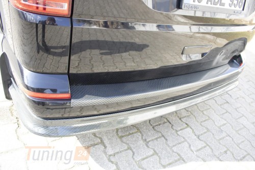 EuroCap Накладка на задний бампер EuroCap из ABS-пластика для Volkswagen T6 2015-2019 Накладка на бампер на Фольксваген Т6 под карбон - Картинка 2