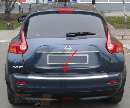 Omsa Хром накладка на задний бампер Omsa Line из нержавейки для Nissan Juke 2010-2014 Хром порог на Ниссан Жук - Картинка 1