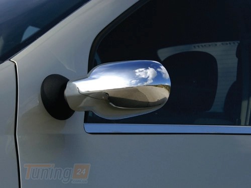 Omsa Хром накладки на зеркала Omsa Line из нержавейки для Renault Logan I 2005-2008 Хром зеркал Рено Логан 1 2шт Полные - Картинка 1