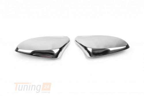 Carmos Хром накладки на зеркала без поворотника Carmos из нержавейки для Hyundai Accent Solaris 2011-2017 Хром зеркал Хюндай Акцент Сол - Картинка 2