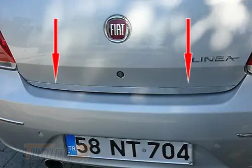 Carmos Хром накладка на кромку багажника Carmos из нержавейки для Fiat Linea 2006-2018 Кромка багажника на Фиат Линеа - Картинка 1