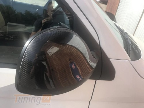 Carmos Накладки на зеркала Carmos из ABS-пластика под карбон для Volkswagen T6 2015+ Хром зеркал Фольксваген Т6 2шт - Картинка 4