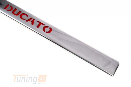 Carmos Хром накладка над номером Carmos из нержавейки для Fiat Ducato 2006-2014 Планка над номером на Фиат Дукато LED-красный - Картинка 2