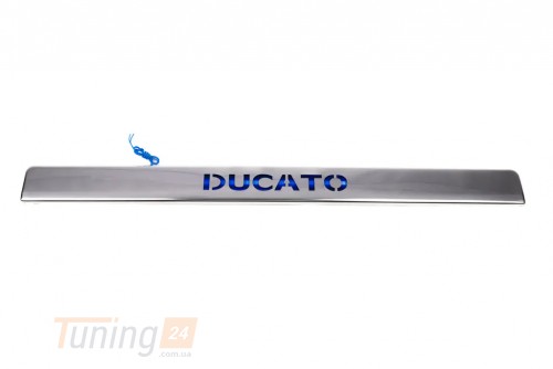 Carmos Хром накладка над номером Carmos из нержавейки для Fiat Ducato 2006-2014 Планка над номером на Фиат Дукато LED-синий - Картинка 1