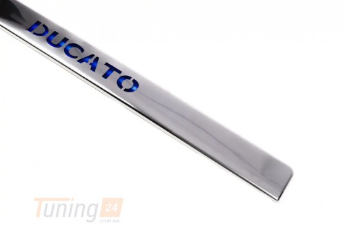 Carmos Хром накладка над номером Carmos из нержавейки для Fiat Ducato 2006-2014 Планка над номером на Фиат Дукато LED-синий - Картинка 2