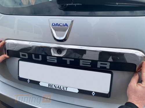 Carmos Хром накладка над номером Carmos из нержавейки для Dacia Duster 2008-2018 Планка над номером на Дачия Дастер верхняя - Картинка 2
