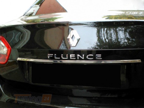 Carmos Хром накладка над номером Carmos из нержавейки для Renault Fluence 2009+ Планка над номером на Рено Флюенс - Картинка 1