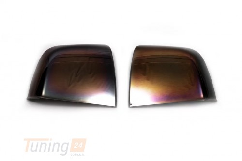 Omsa Хром накладки на зеркала Omsa Line из ABS-пластика для Fiat Doblo 3 nuovo 2015+ Хром зеркал Фиат Добло 3 нуово 2шт Черный хром - Картинка 1