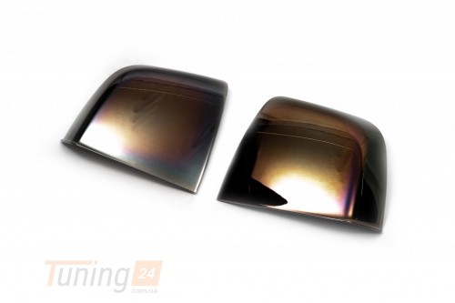 Omsa Хром накладки на зеркала Omsa Line из ABS-пластика для Fiat Doblo 3 nuovo 2015+ Хром зеркал Фиат Добло 3 нуово 2шт Черный хром - Картинка 2