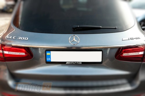 Carmos Хром накладка над номером Carmos из нержавейки для Mercedes GLC X253 2015+ Планка на Мерседес GLC X253 - Картинка 2
