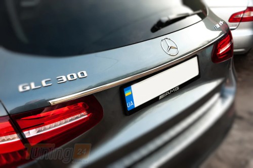 Carmos Хром накладка над номером Carmos из нержавейки для Mercedes GLC X253 2015+ Планка на Мерседес GLC X253 - Картинка 3
