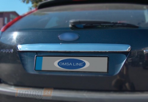 Omsa Хром накладка над номером Omsa Line из нержавейки для Ford Focus 2 Hb 2005-2008 Планка над номером Форд Фокус 2 1шт - Картинка 2