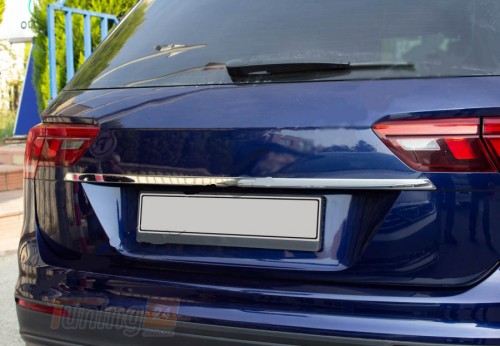 Omsa Хром накладка под номером Omsa Line из нержавейки для Volkswagen Tiguan 2016+ Планка под номером на Фольксваген Тигуан - Картинка 1