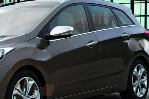 Carmos Хром накладки на зеркала Carmos из нержавейки для Hyundai Accent Solaris 2011-2017 Хром зеркал Хюндай Акцент Солярис 2шт  - Картинка 3
