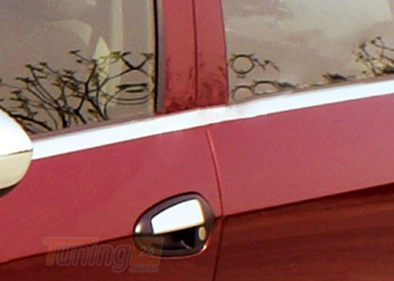Omsa Хром молдинг нижней окантовки стекол Omsa Line для Fiat Punto Grande Coupe 2006-2011 Хром молдинг на Фиат Пунто Гранде 2шт - Картинка 1