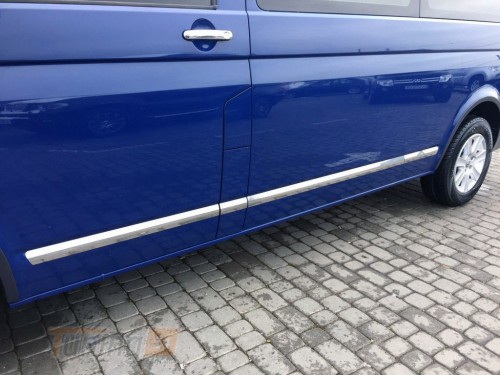 Carmos Хром молдинг дверной Carmos из нержавейки для Volkswagen T5 2010-2015 Хром молдинг на Фольксваген Т5 5шт 1дв. короткая база - Картинка 1
