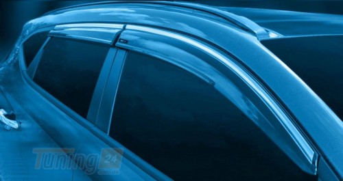 Sunplex Дефлекторы окон с хромом Ветровики Sunplex Chrome для Hyundai IX35 2009-2013 (4шт) - Картинка 1