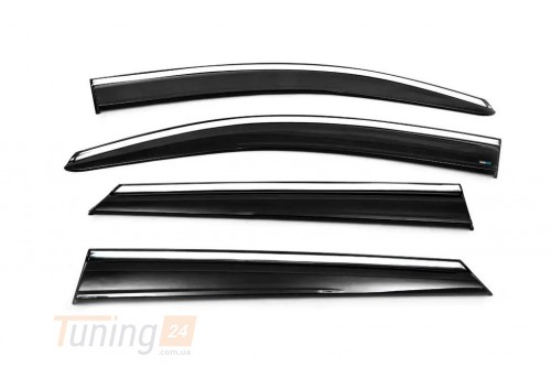 Sunplex Дефлекторы окон с хромом Ветровики Sunplex Chrome для Hyundai Tucson TL 2015-2020 (4шт) - Картинка 1