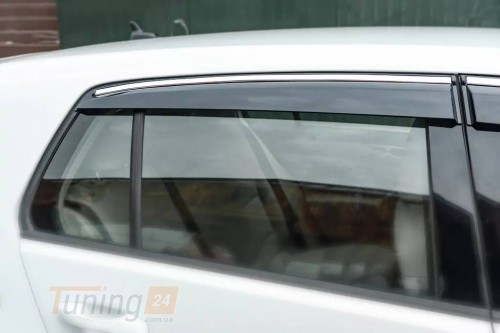 Sunplex Дефлекторы окон с хромом Ветровики Sunplex Chrome для Volkswagen Golf 7 2012-2020 hb (4шт) - Картинка 4
