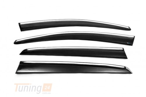Sunplex Дефлекторы окон с хромом Ветровики Sunplex Chrome для Volkswagen Golf 7 2012-2020 hb (4шт) - Картинка 5