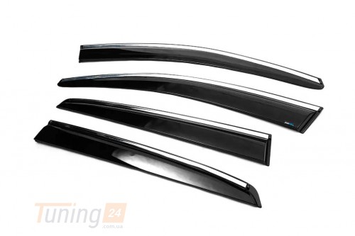 Sunplex Дефлекторы окон с хромом Ветровики Sunplex Chrome для Volkswagen Golf 7 2012-2020 hb (4шт) - Картинка 6