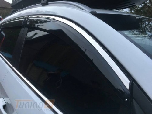 NIKEN Дефлекторы окон с хром полоской Ветровики Niken для Hyundai Tucson TL 2015-2020 (6шт) - Картинка 4