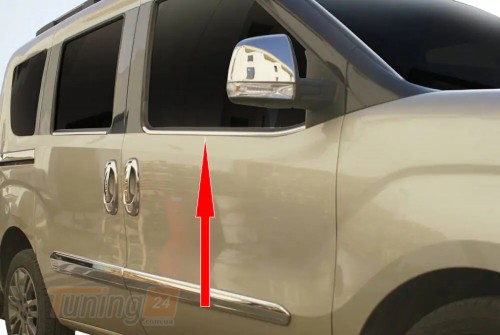 Carmos Хром молдинг нижней окантовки стекол Carmos для Opel Combo 2012-2018 Хром молдинг на Опель Комбо 2шт - Картинка 1