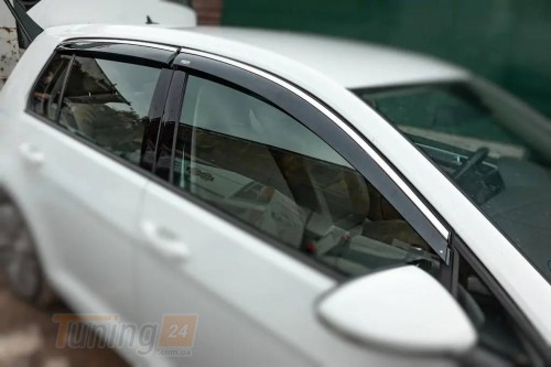 NIKEN Дефлекторы окон с хром полоской Ветровики Niken для Volkswagen Golf 7 2012-2020 hb (4шт) - Картинка 1