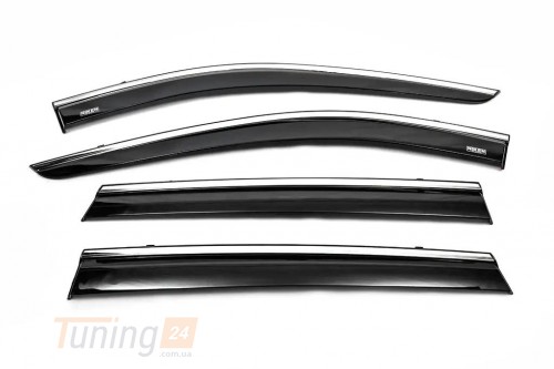 NIKEN Дефлекторы окон с хром полоской Ветровики Niken для Nissan X-Trail T32 2014-2020 (4шт) - Картинка 1