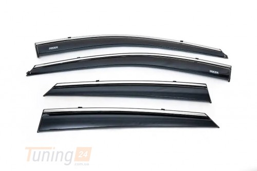 NIKEN Дефлекторы окон с хром полоской Ветровики Niken для Hyundai IX-35 2009-2013 (4шт) - Картинка 1