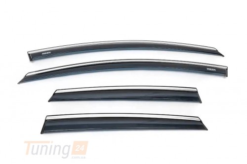 NIKEN Дефлекторы окон с хром полоской Ветровики Niken для Opel Astra J 2009-2015 HB/SD (4шт) - Картинка 1