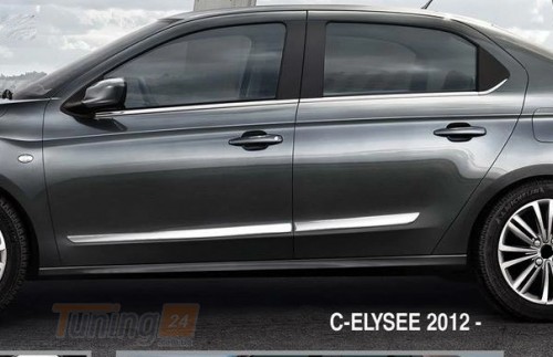 Omsa Хром молдинг дверной Omsa Line из нержавейки для Peugeot 301 2012-2017 Хром молдинг на Пежо 301 4шт - Картинка 2
