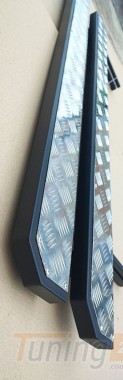 UA Боковые пороги площадки крашенные в черном мате с светлим листом для Ваз (Lada) НИВА 4x4 Урбан 2013+ - Картинка 4