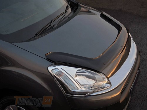 EuroCap Дефлектор капота EuroCap Мухобойка длинная на Peugeot Partner Tepee 2008-2018  - Картинка 1